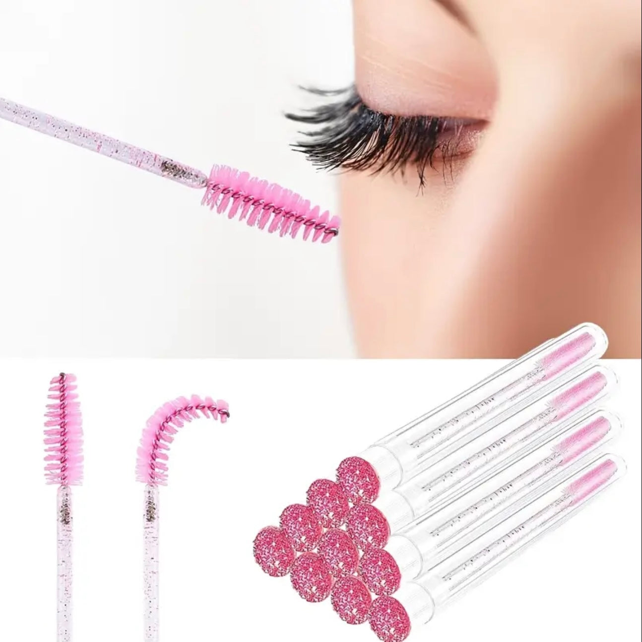 BROSSES CILS ROSE CRISTAL & MINI TUBE SET