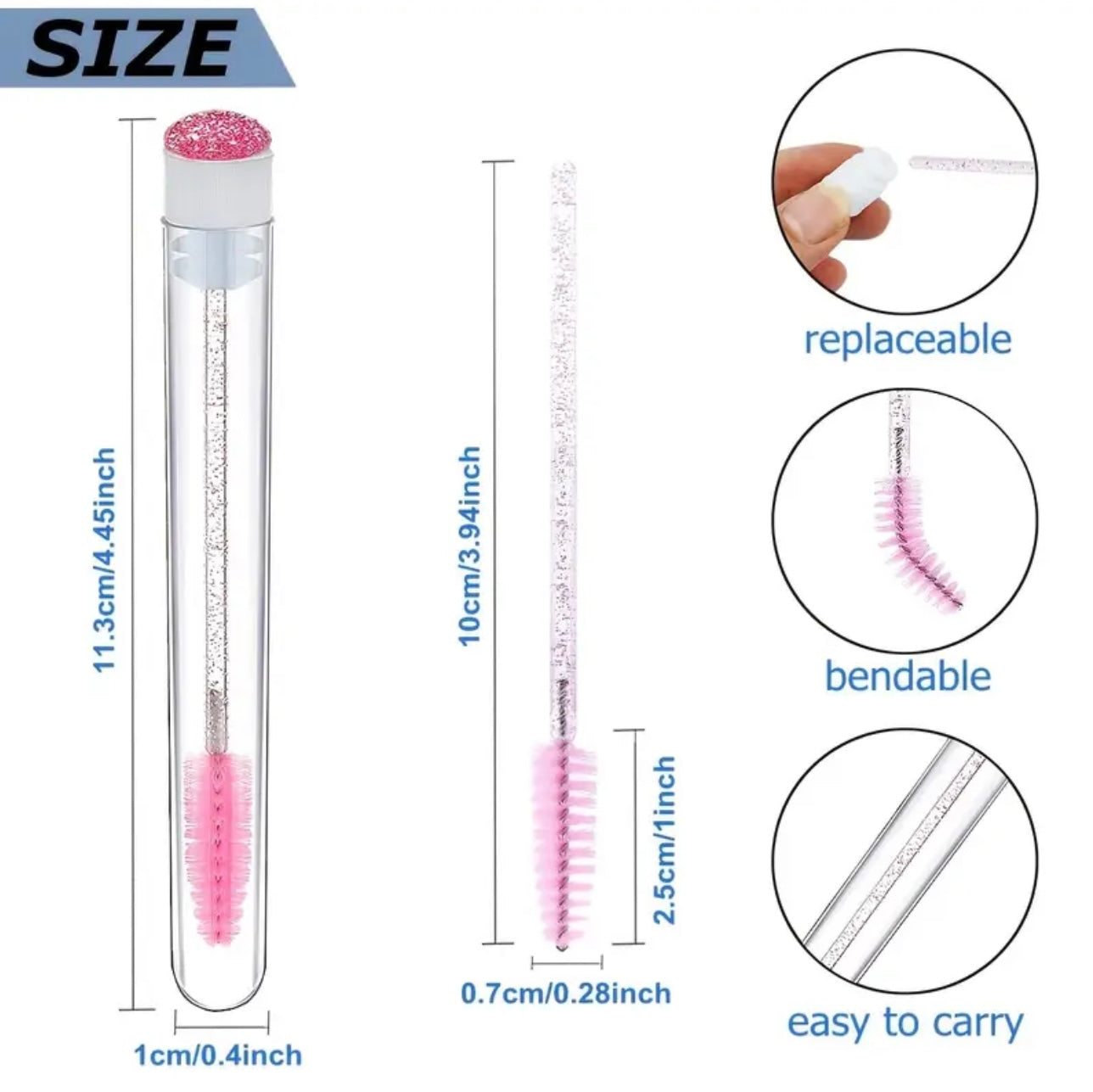 BROSSES CILS ROSE CRISTAL & MINI TUBE SET