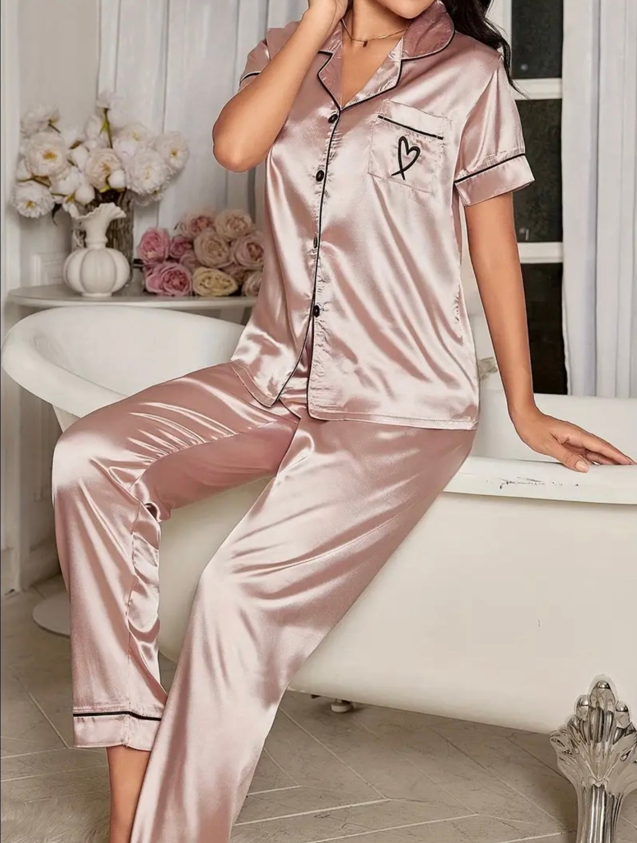 PYJAMA COEUR SATINÉ